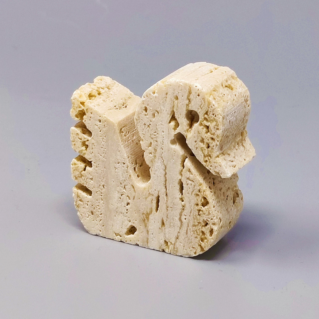 Travertine swan sculpture by Enzo Mari for F.lli Mannelli, 1970s 3