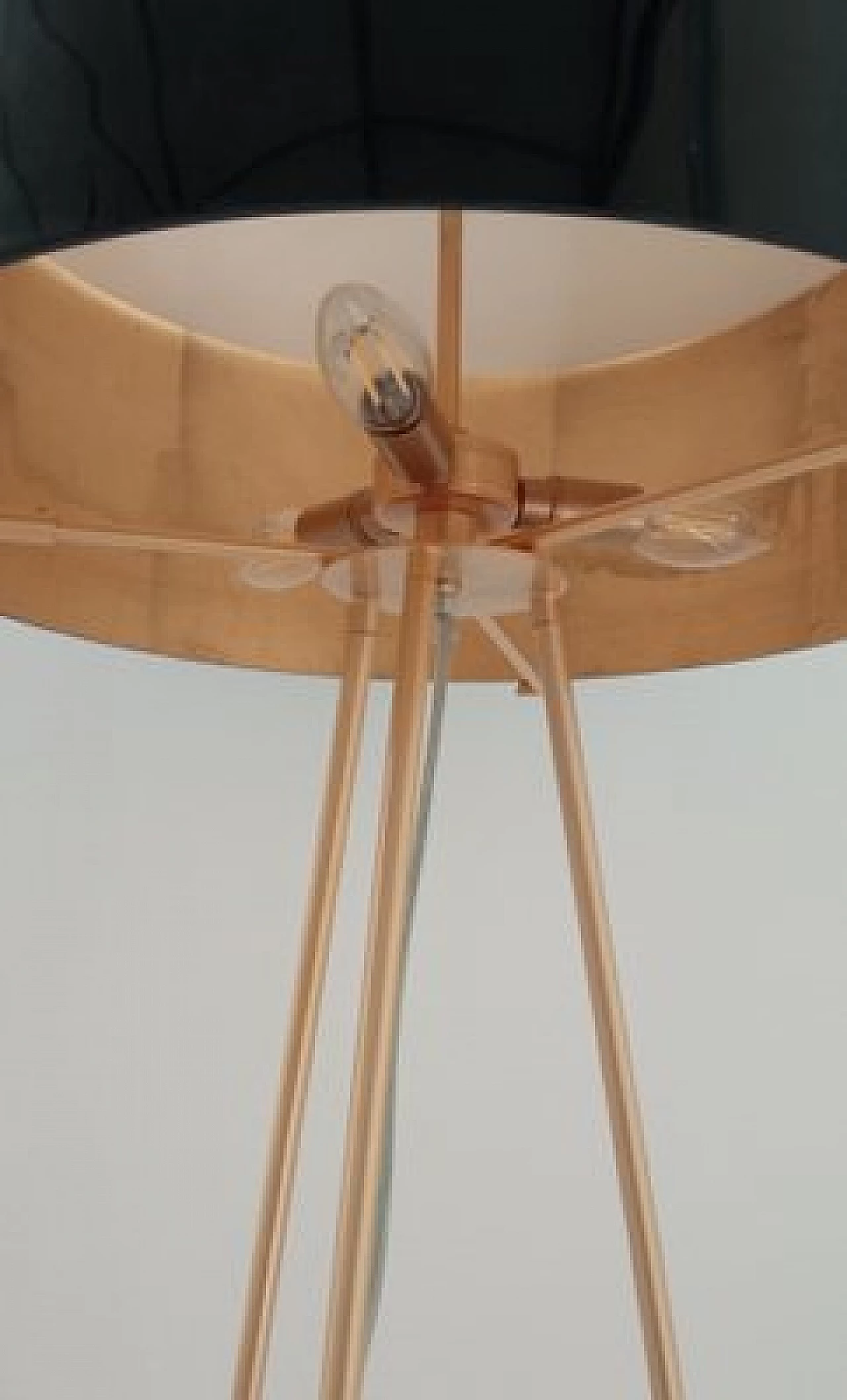 Lampada da terra in metallo dorato e vetro di Murano 4