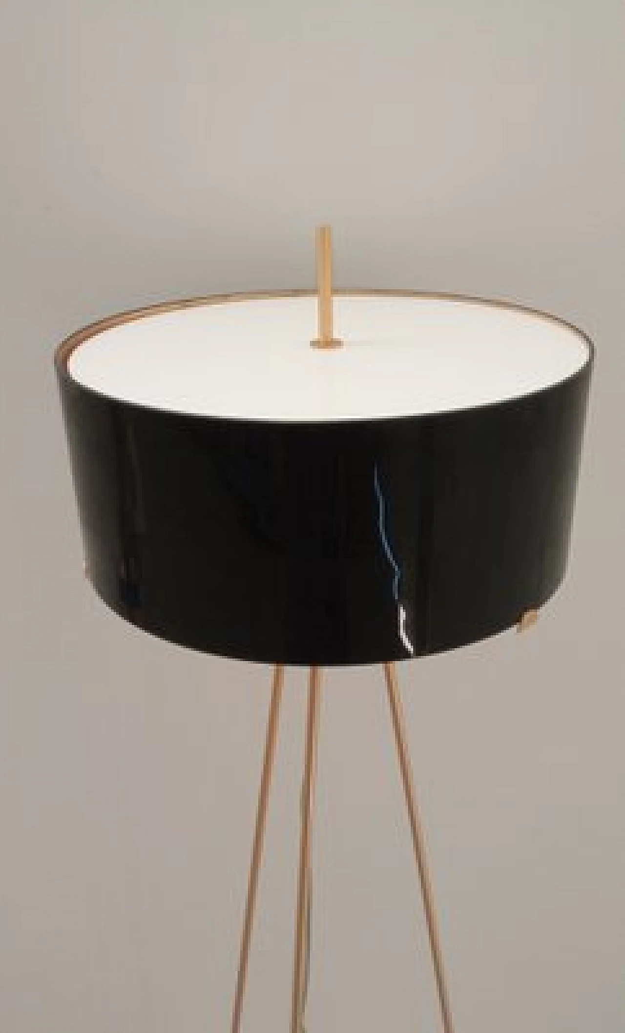 Lampada da terra in metallo dorato e vetro di Murano 5