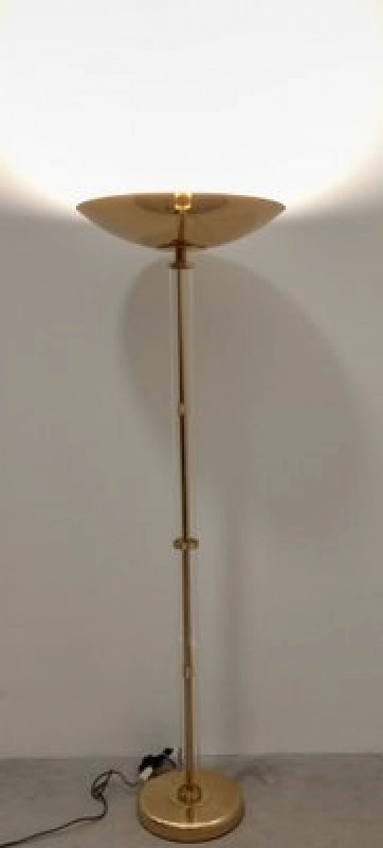 Lampada da terra in ottone lucido e vetro di Murano, anni '2000 17