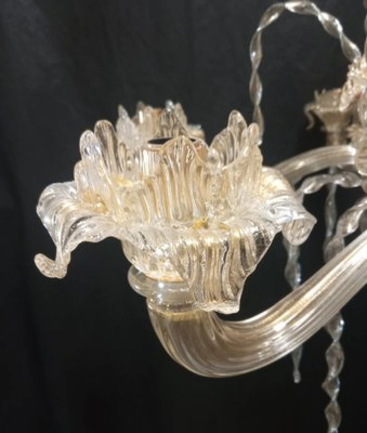 Lampadario a sei luci in vetro di Murano con delfini, cigni e draghi, anni '90 10