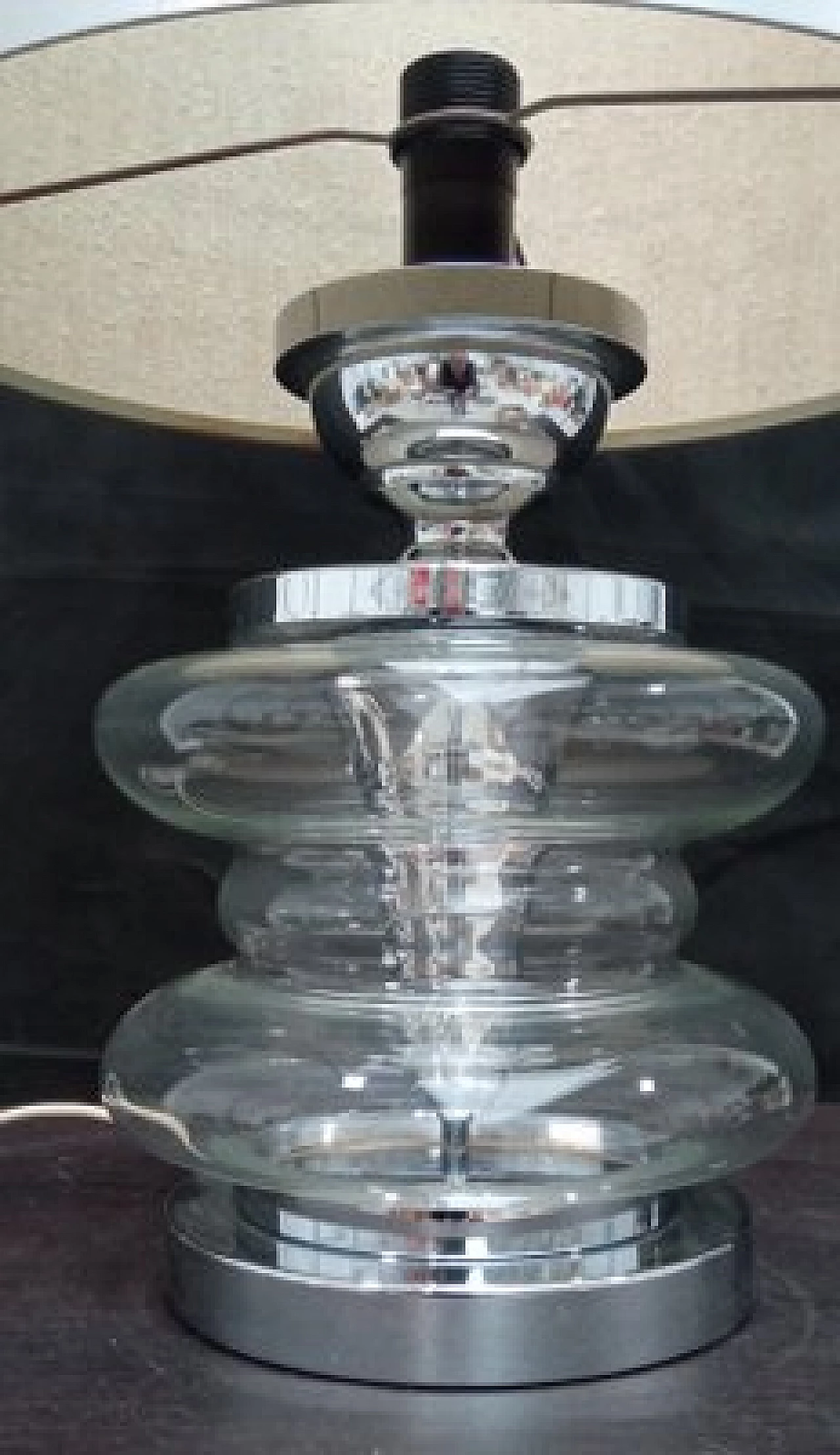 Lampada da tavolo con struttura in metallo e vetro, anni '80 4