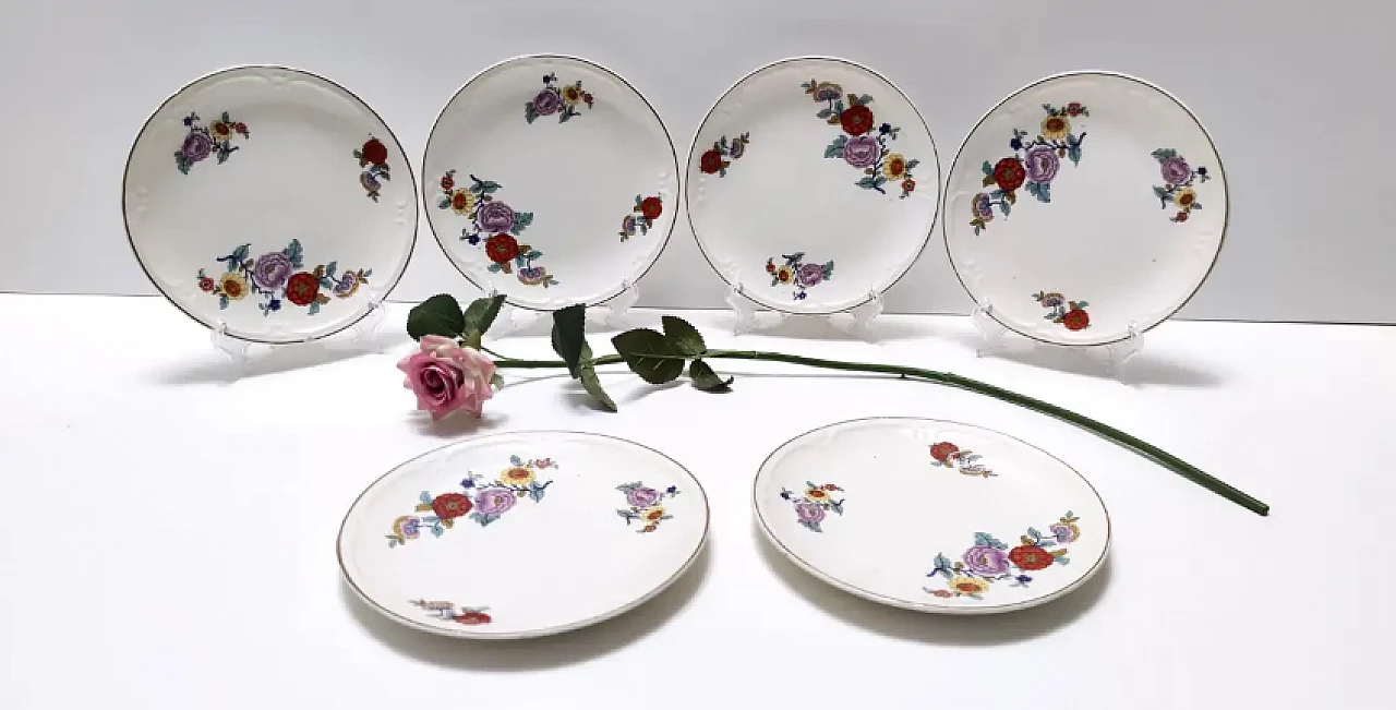 6 Ceramic dinner plates by Guido Andlovitz for Laveno, 1930s 2