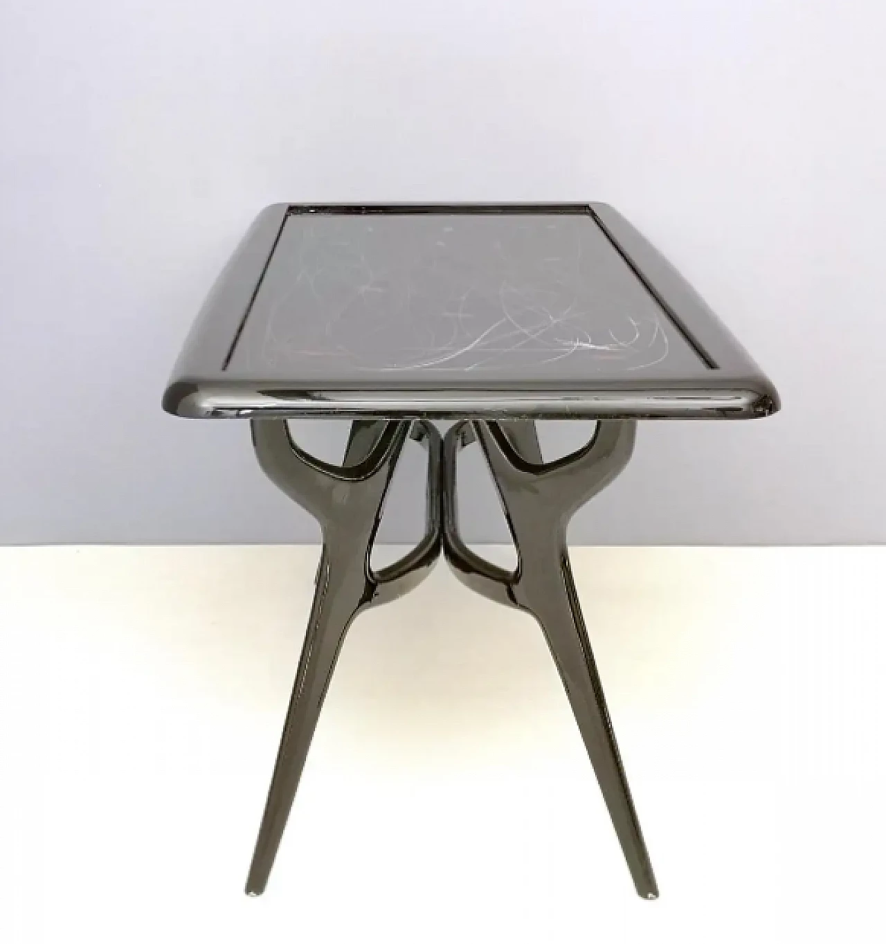 Dining table with lacquered glass top, 2000s 6