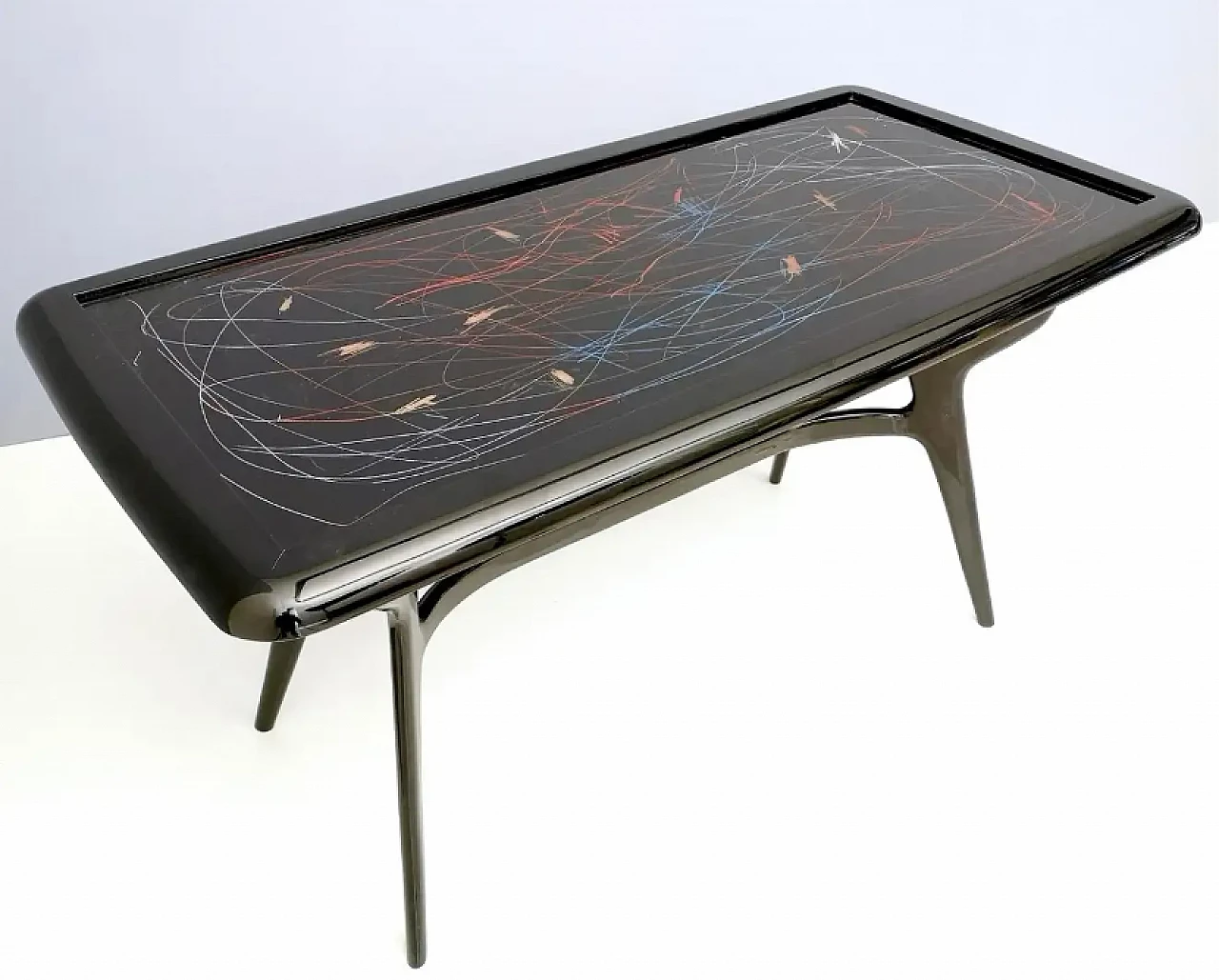 Dining table with lacquered glass top, 2000s 7