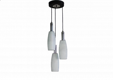 Ceiling lamp with three opaline glass diffusers by Stilnovo Italia, 1970s