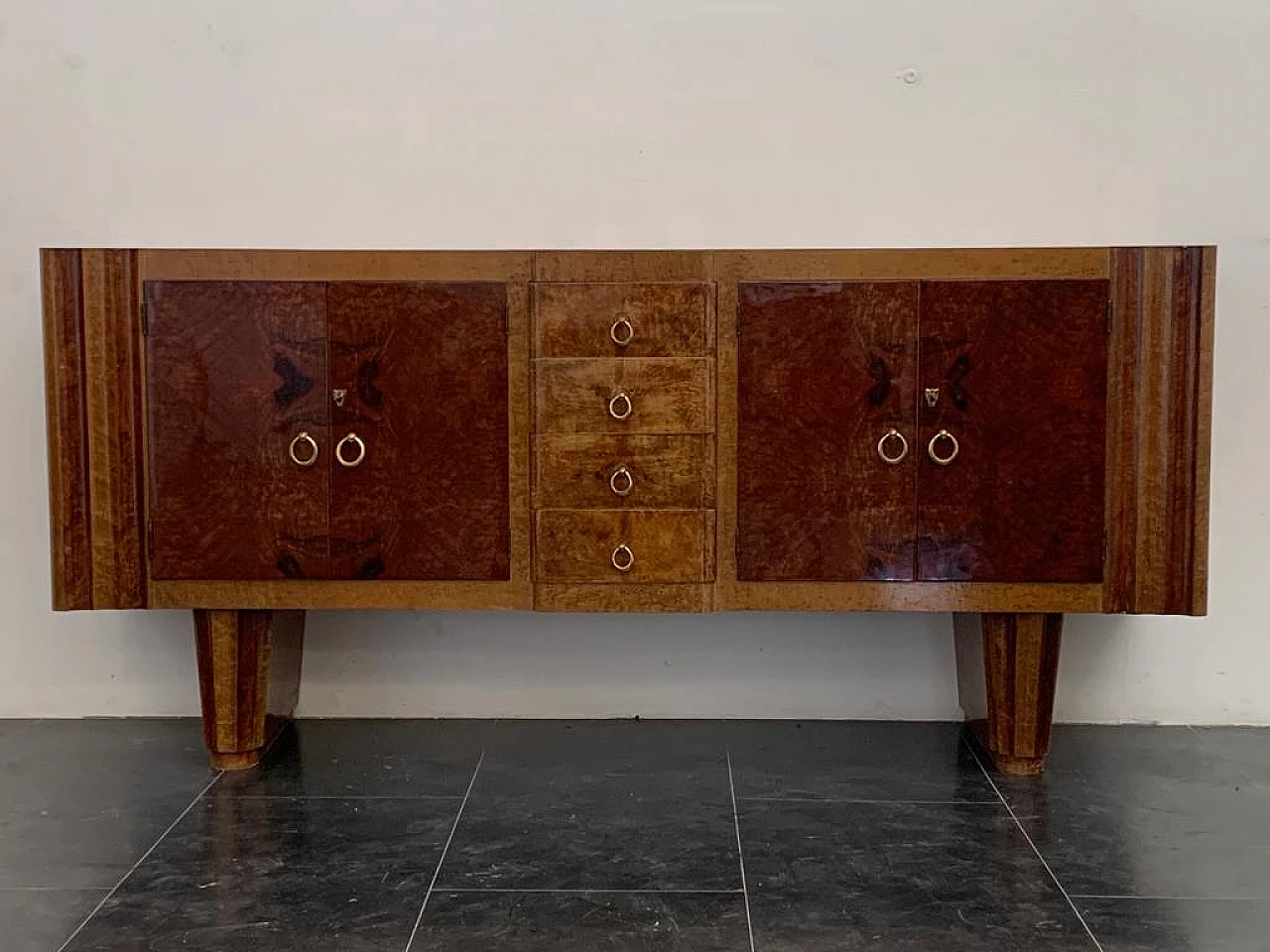 Walnut and maple Art Deco sideboard, 1930s 2