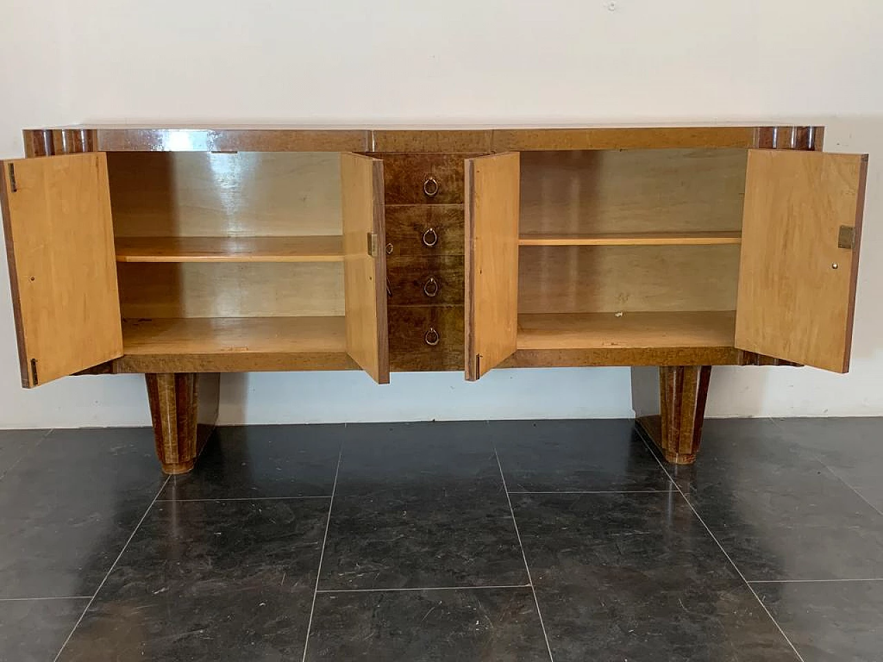 Walnut and maple Art Deco sideboard, 1930s 7