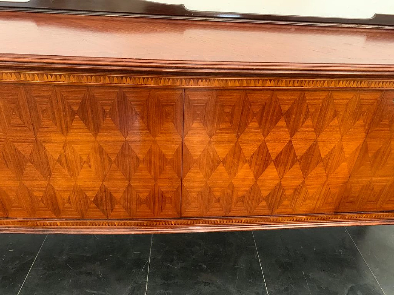 Credenza in palissandro intarsiata attribuita a Paolo Buffa per La Permanente Mobili Cantù, anni '50 8