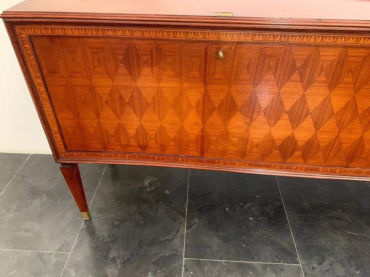 Credenza in palissandro intarsiata attribuita a Paolo Buffa per La Permanente Mobili Cantù, anni '50 9