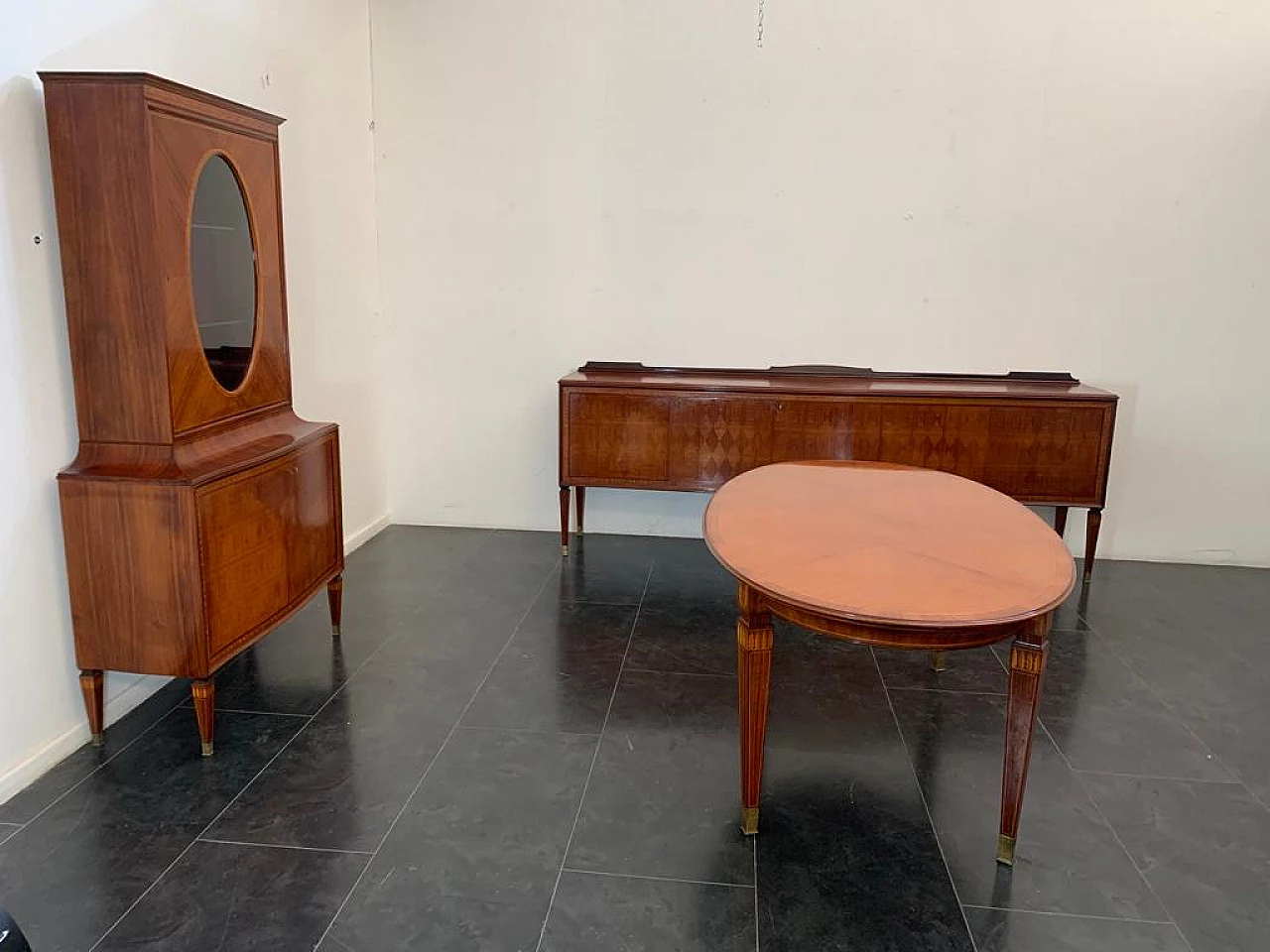 Credenza in palissandro intarsiata attribuita a Paolo Buffa per La Permanente Mobili Cantù, anni '50 14