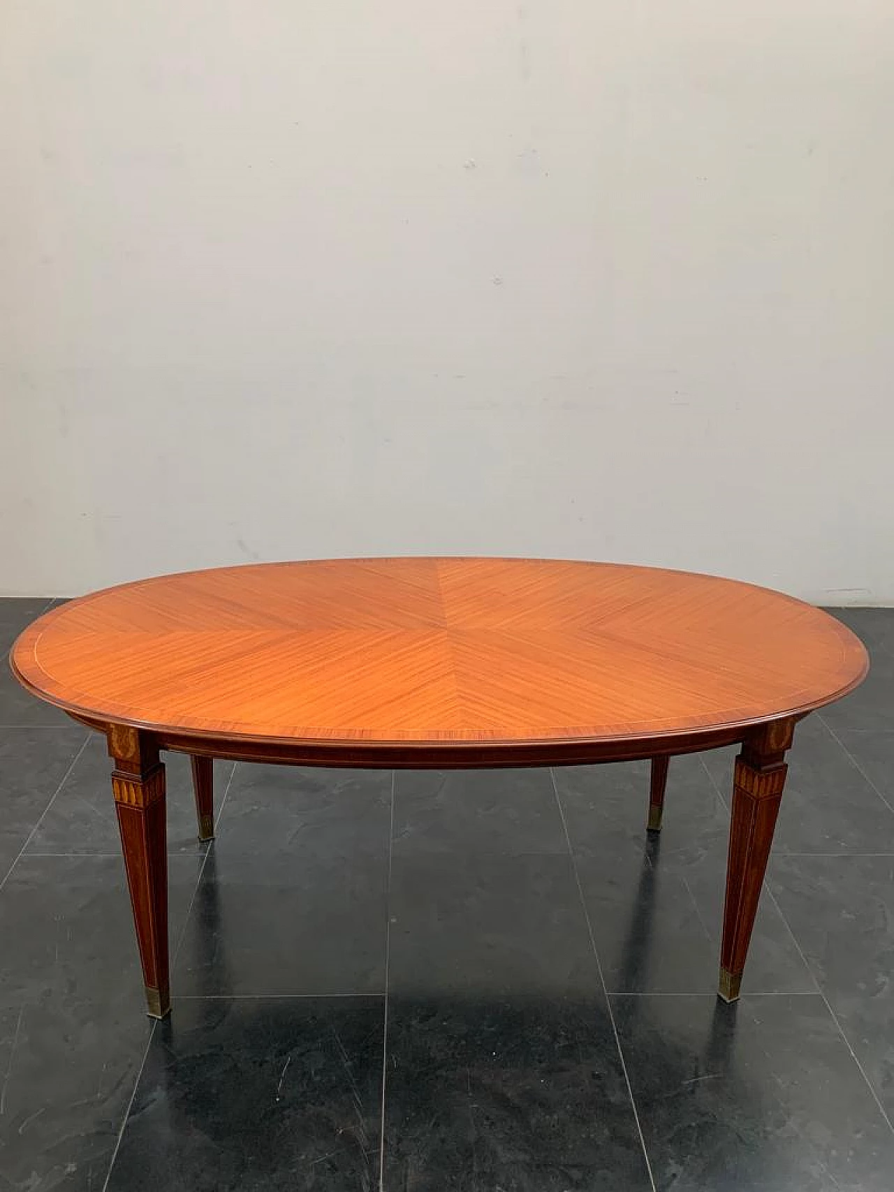 Oval rosewood table attributed to Paolo Buffa for La Permanente Cantù, 1950s 2