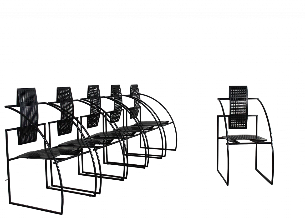 6 Sedie La Quinta in acciaio e metallo di Mario Botta per Alias, 1985 7