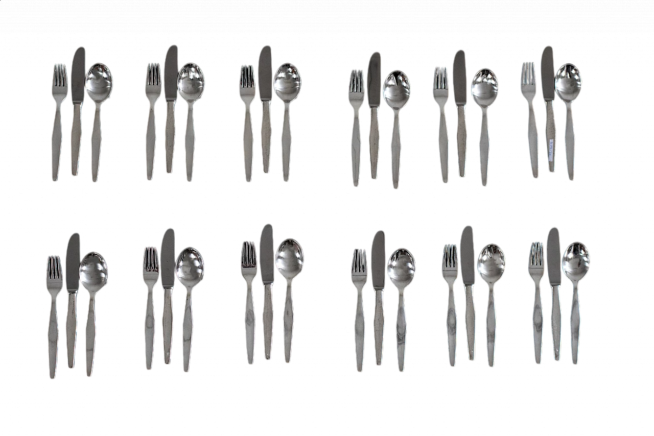 Cutlery set for twelve in nickel silver by Gio Ponti by Krupp, 1950s 9