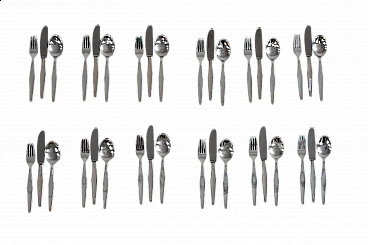 Cutlery set for twelve in nickel silver by Gio Ponti by Krupp, 1950s