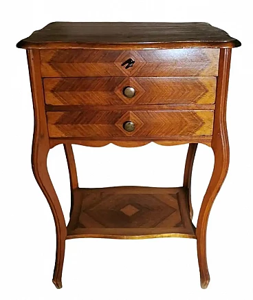 Toleletta francese in stile Luigi Filippo con specchio e cassetti, tardo '800