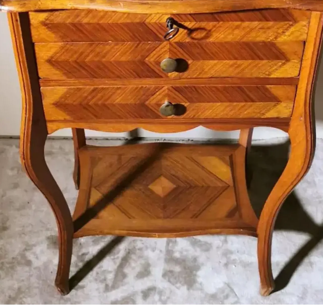 Toleletta francese in stile Luigi Filippo con specchio e cassetti, tardo '800 10