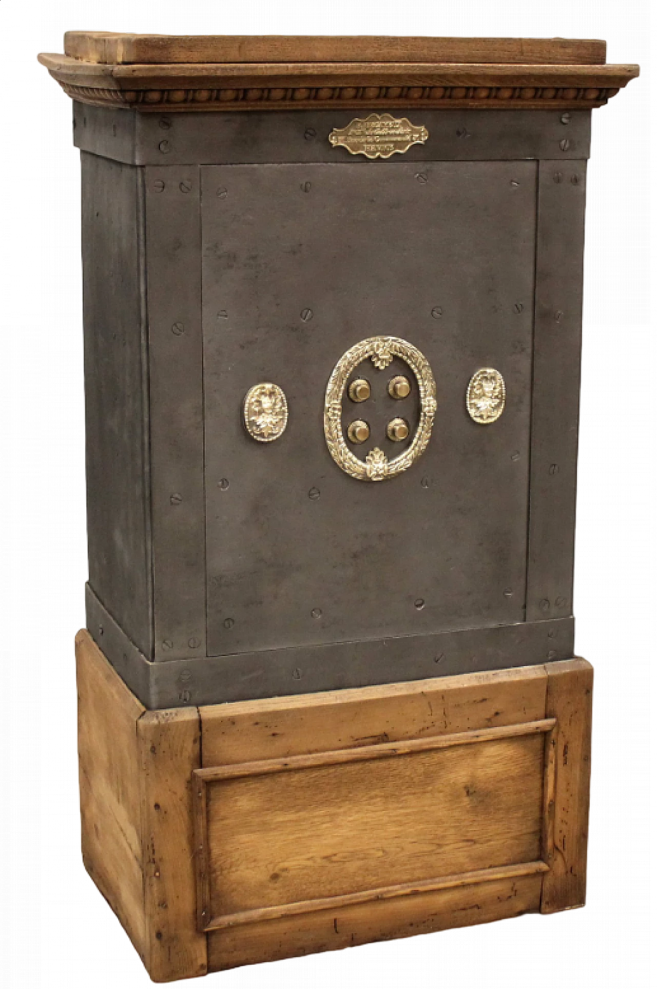 Cassaforte in legno e ferro, tardo '800 10