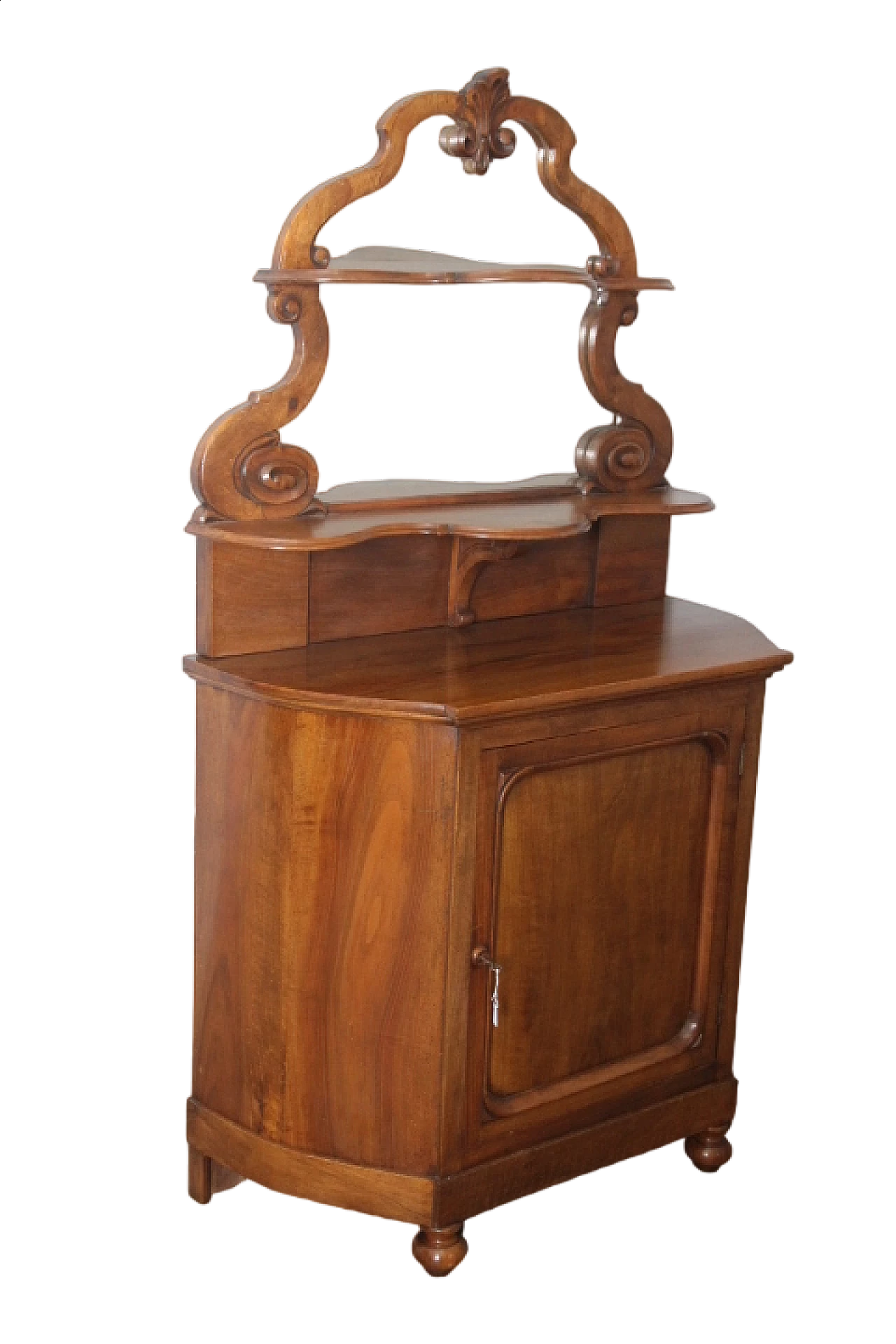 Solid walnut Louis Philippe sideboard with riser and rounded mirror, mid-19th century 11