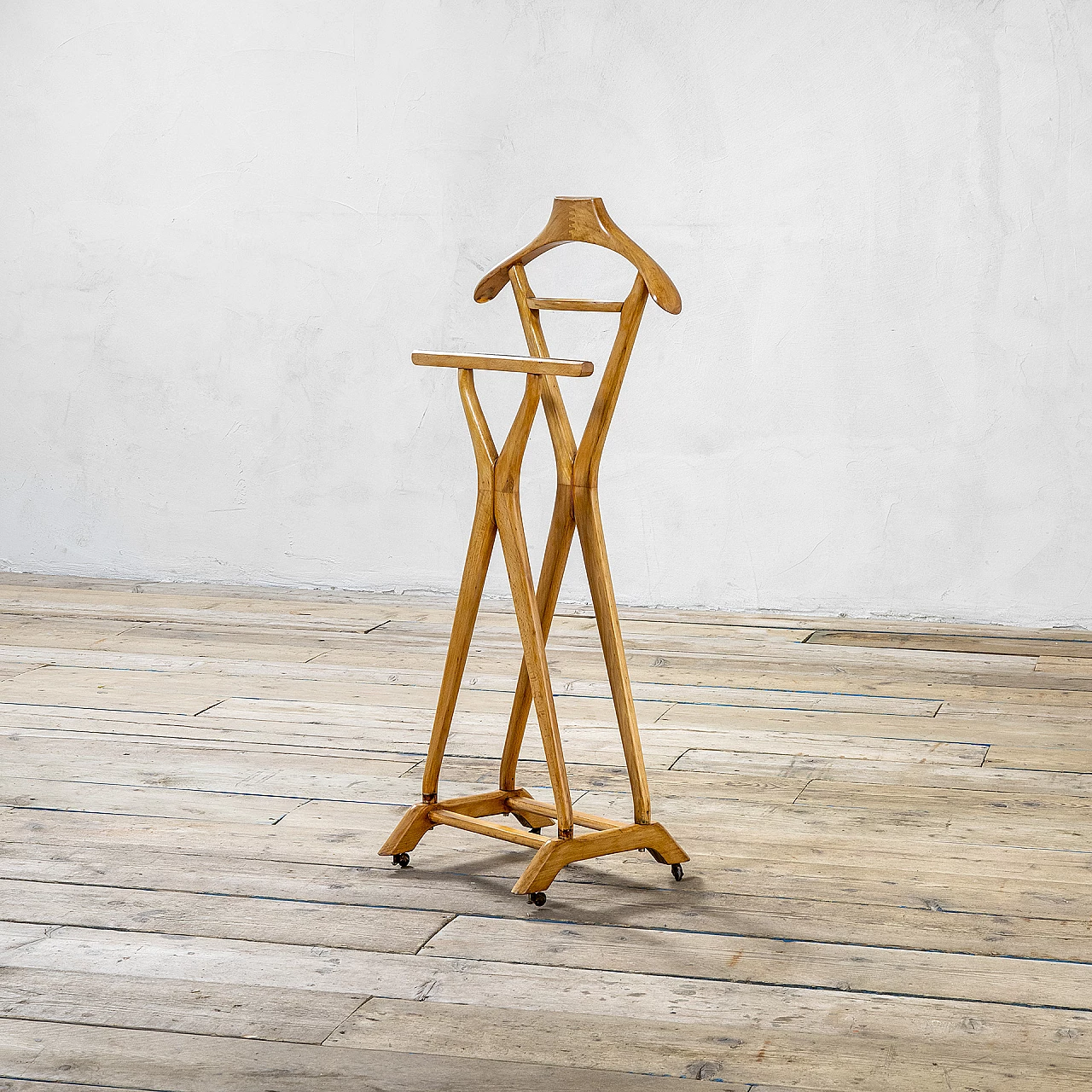 Double valet stand with casters by Fratelli Reguitti, 1950s 1