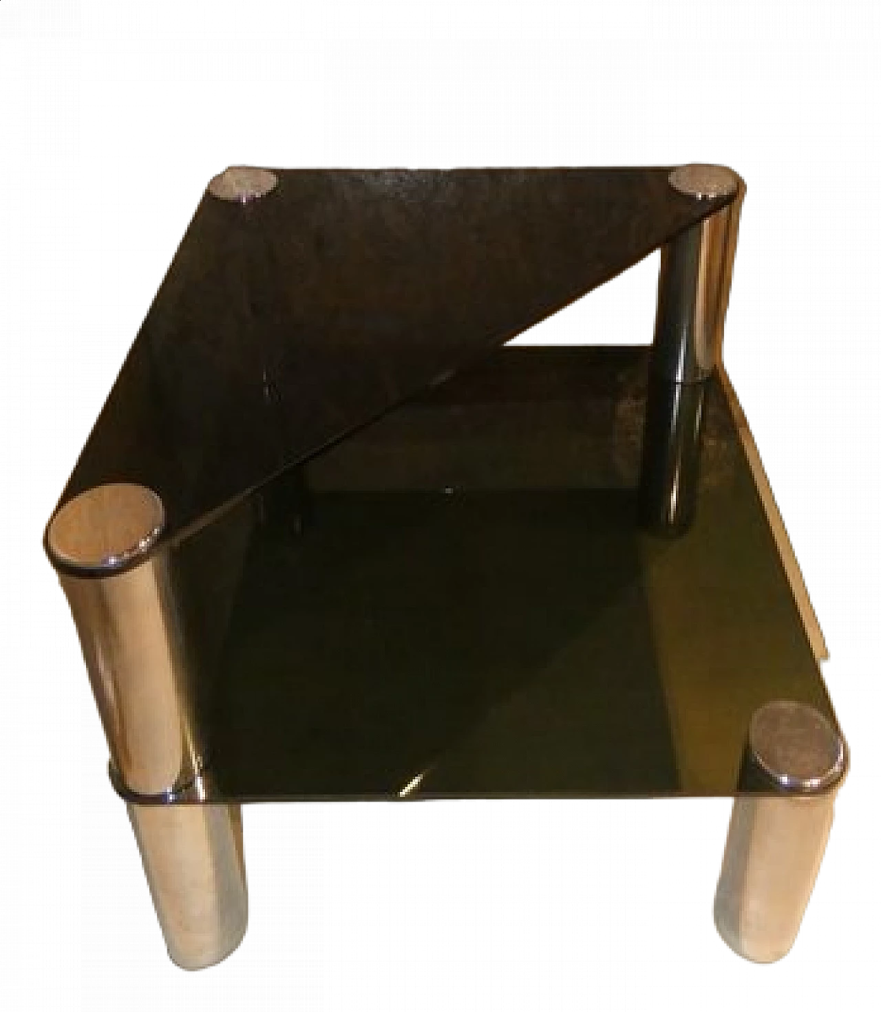 Tavolino Marcuso in cristallo e acciaio di Marco Zanuso per Zanotta, anni '60 18