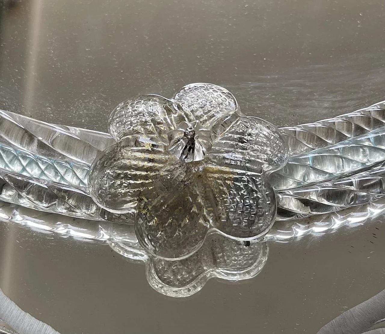 Specchio in vetro di Murano trasparente e azzurro, anni '60 4