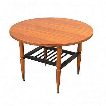 Tavolino in legno impiallacciato teak ed ebanizzato, anni '60