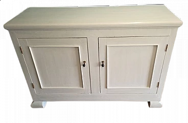 White painted spruce and chestnut sideboard