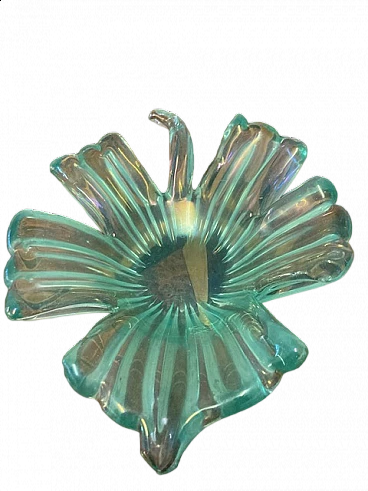 Iridescent green glass centerpiece by Barovier & Toso, 1950s