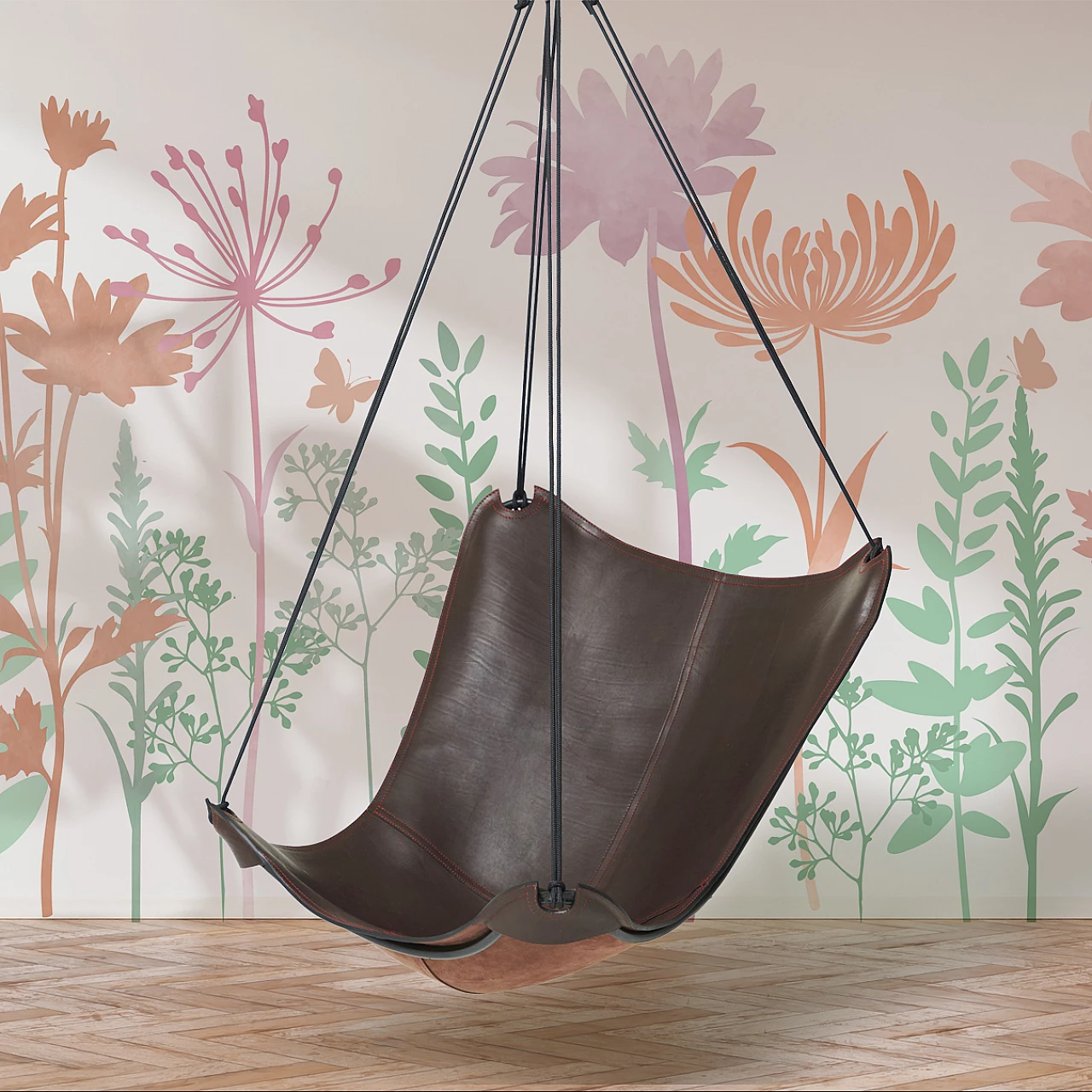 Leather Butterfly hanging armchair 6
