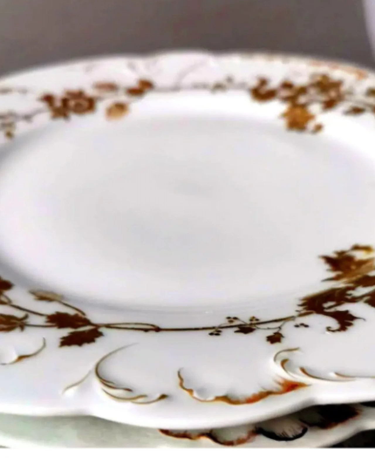 6 Flat plates in white Limoges porcelain with gilded decoration by Haviland, early 20th century 7