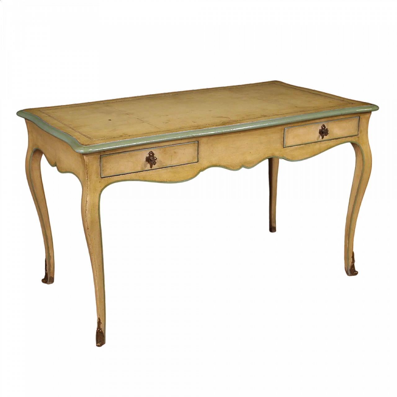 Desk in carved and painted wood with bronze details in Louis XV style, 1960s 13