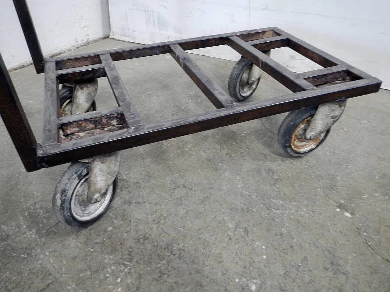 Ceramist iron cart with wheels, 1970s 6