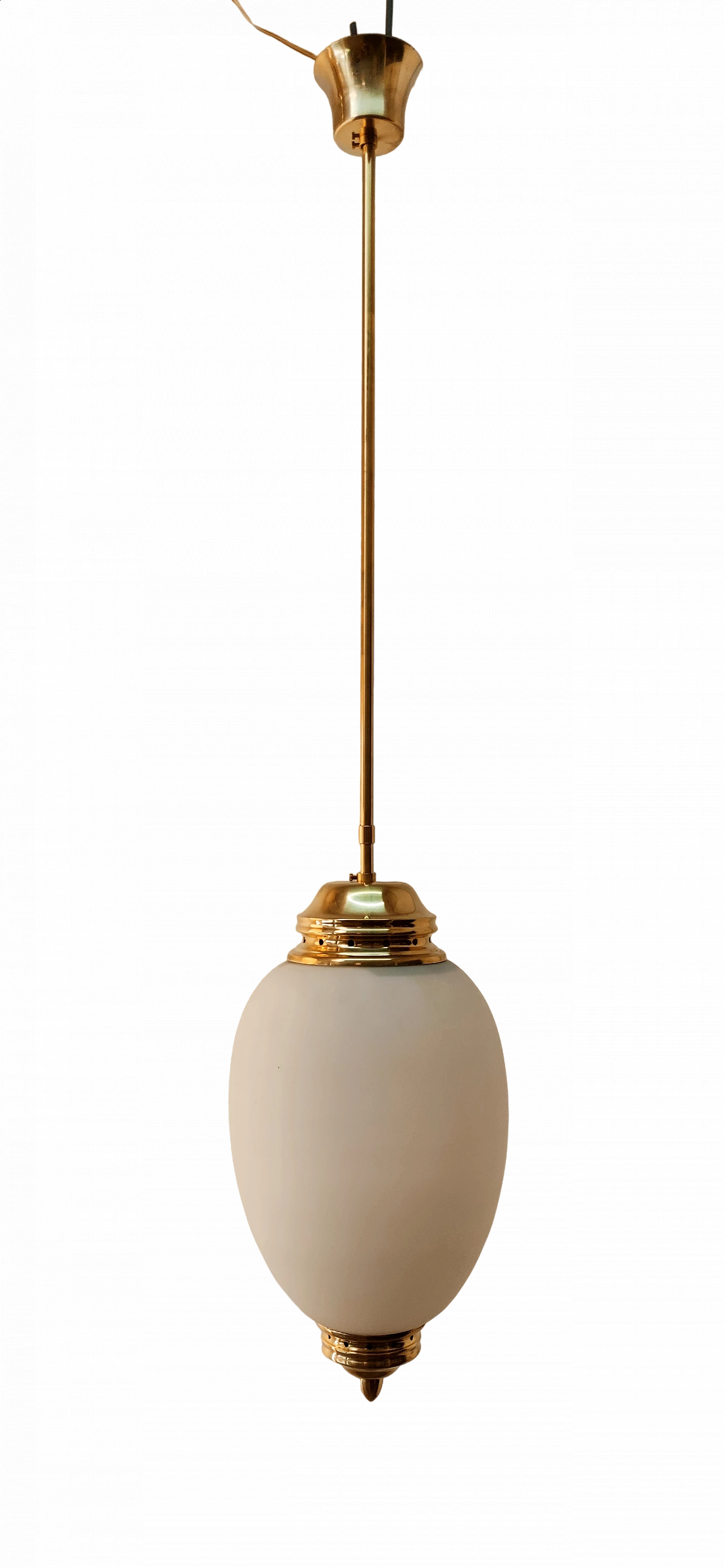 Brass and glass hanging lamp by Luigi Caccia Dominioni, 1960s 19