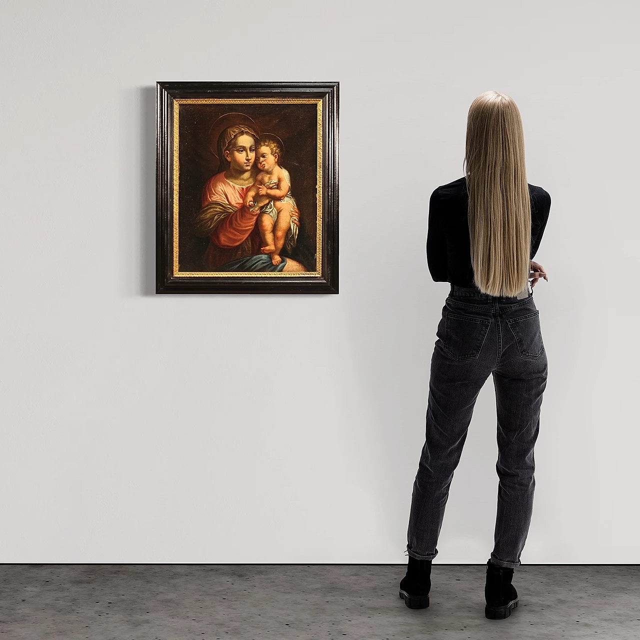 Madonna and Child, Italian oil painting, 17th century 1337802