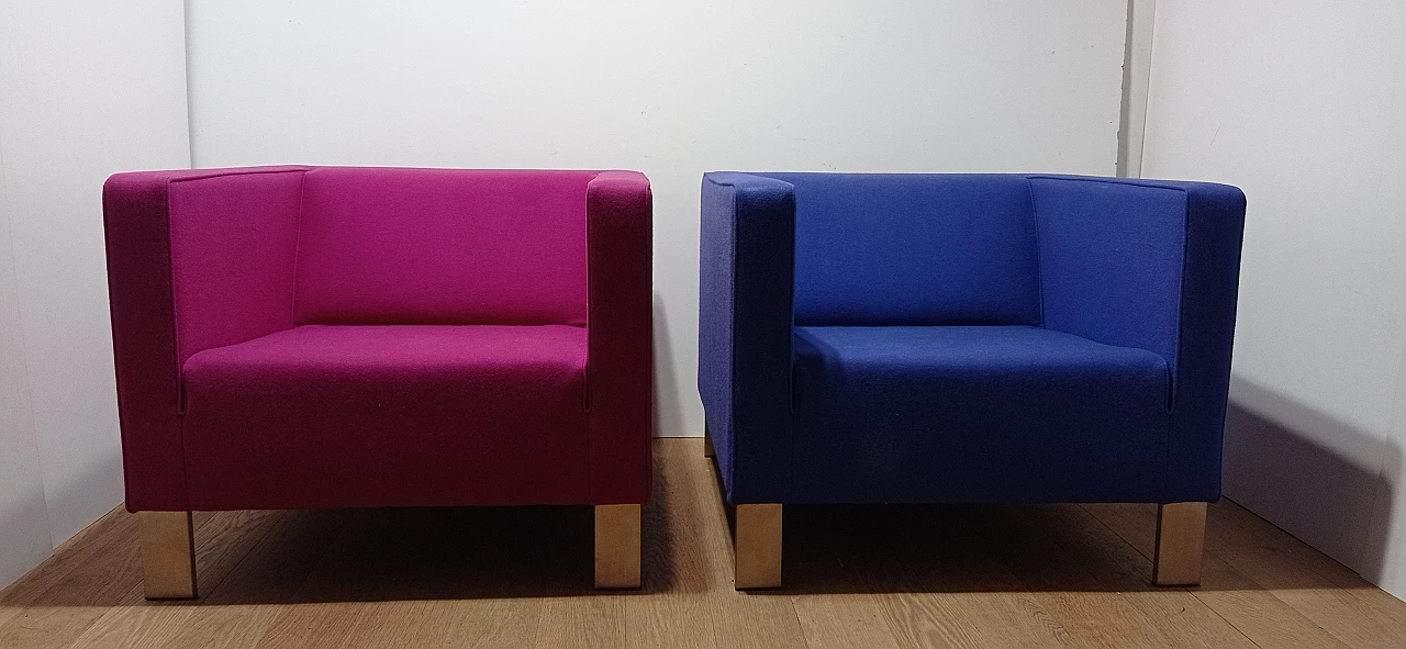 Pair of Lekker Strak armchairs by Gerard van den Berg for Lensvelt 1