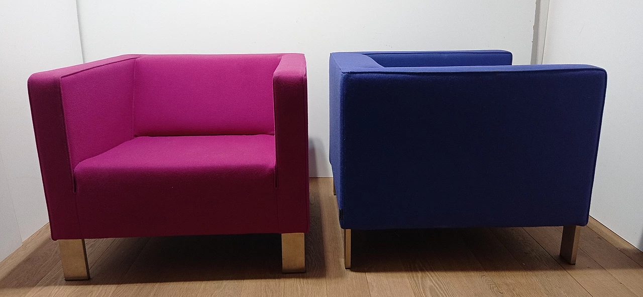 Pair of Lekker Strak armchairs by Gerard van den Berg for Lensvelt 12