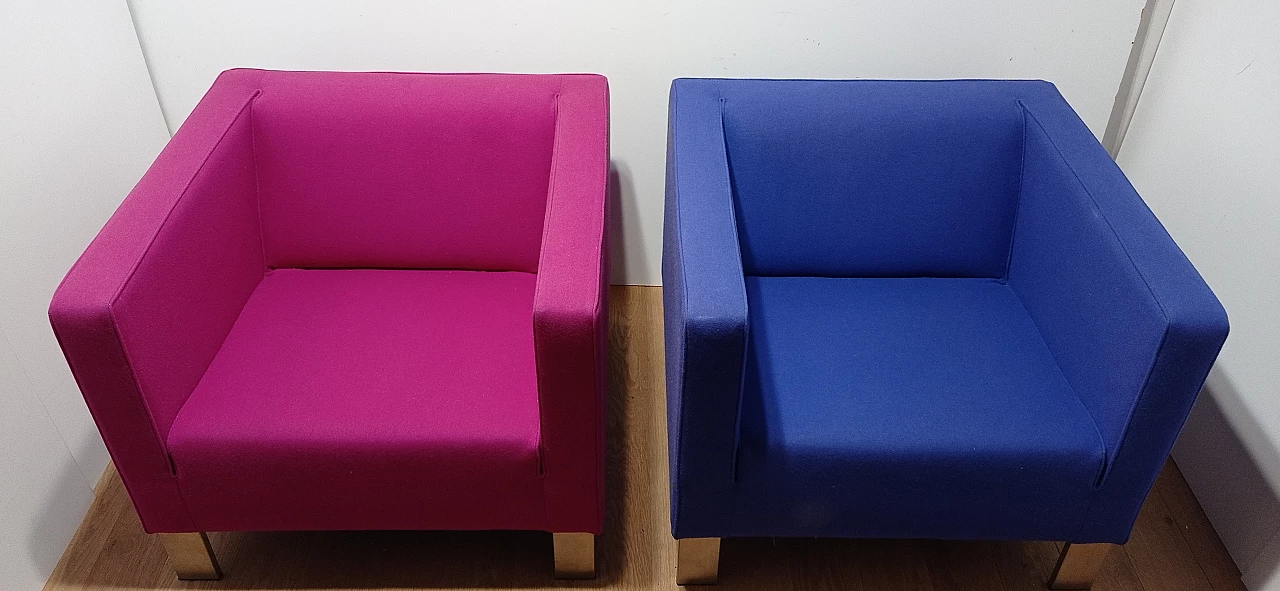 Pair of Lekker Strak armchairs by Gerard van den Berg for Lensvelt 82