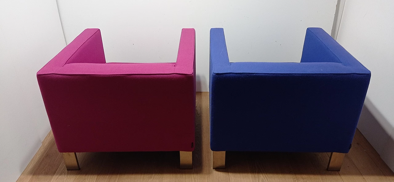 Pair of Lekker Strak armchairs by Gerard van den Berg for Lensvelt 214