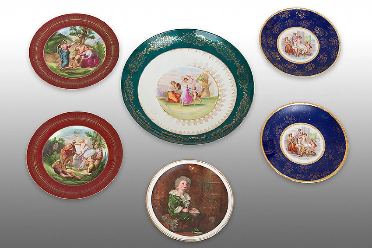 6 Vienna porcelain plates by Angelica Kauffmann, early 20th century 1