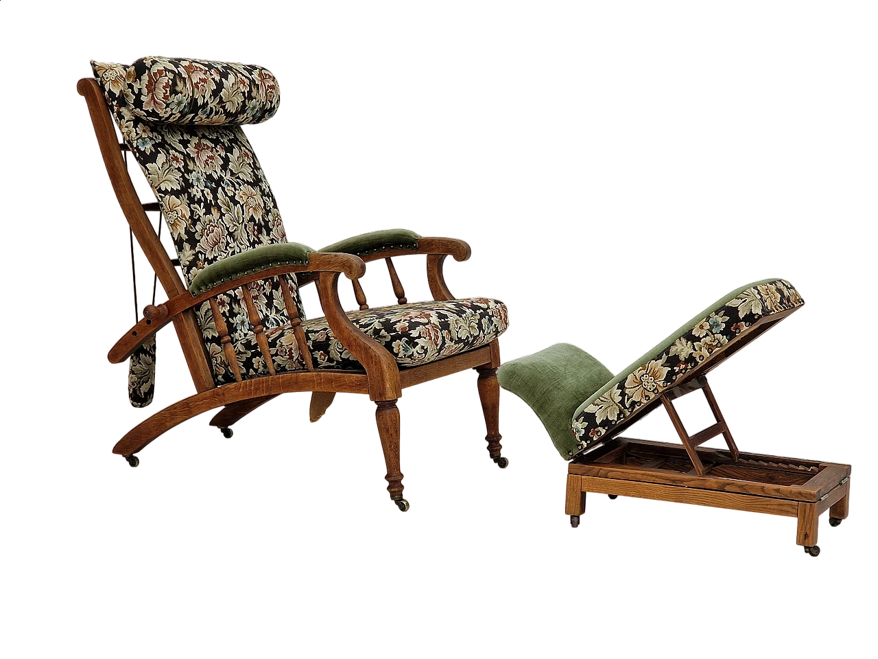 Armchair with footstool by Jas Shoolbred in the style of Morris and Co., 1950s 35