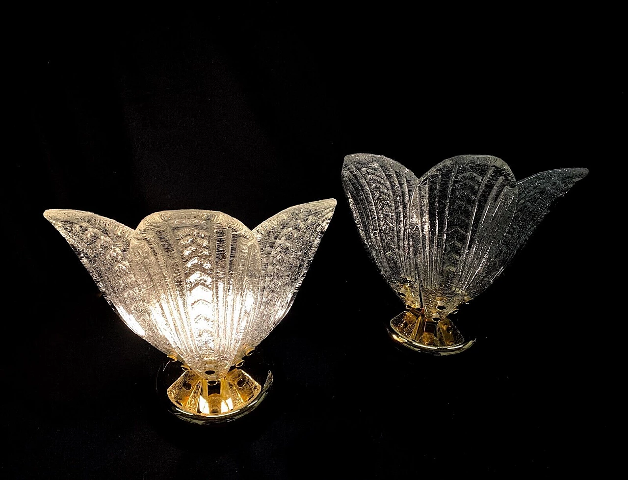 Pair of table lamps attributed to Barovier & Toso, 1970s 2