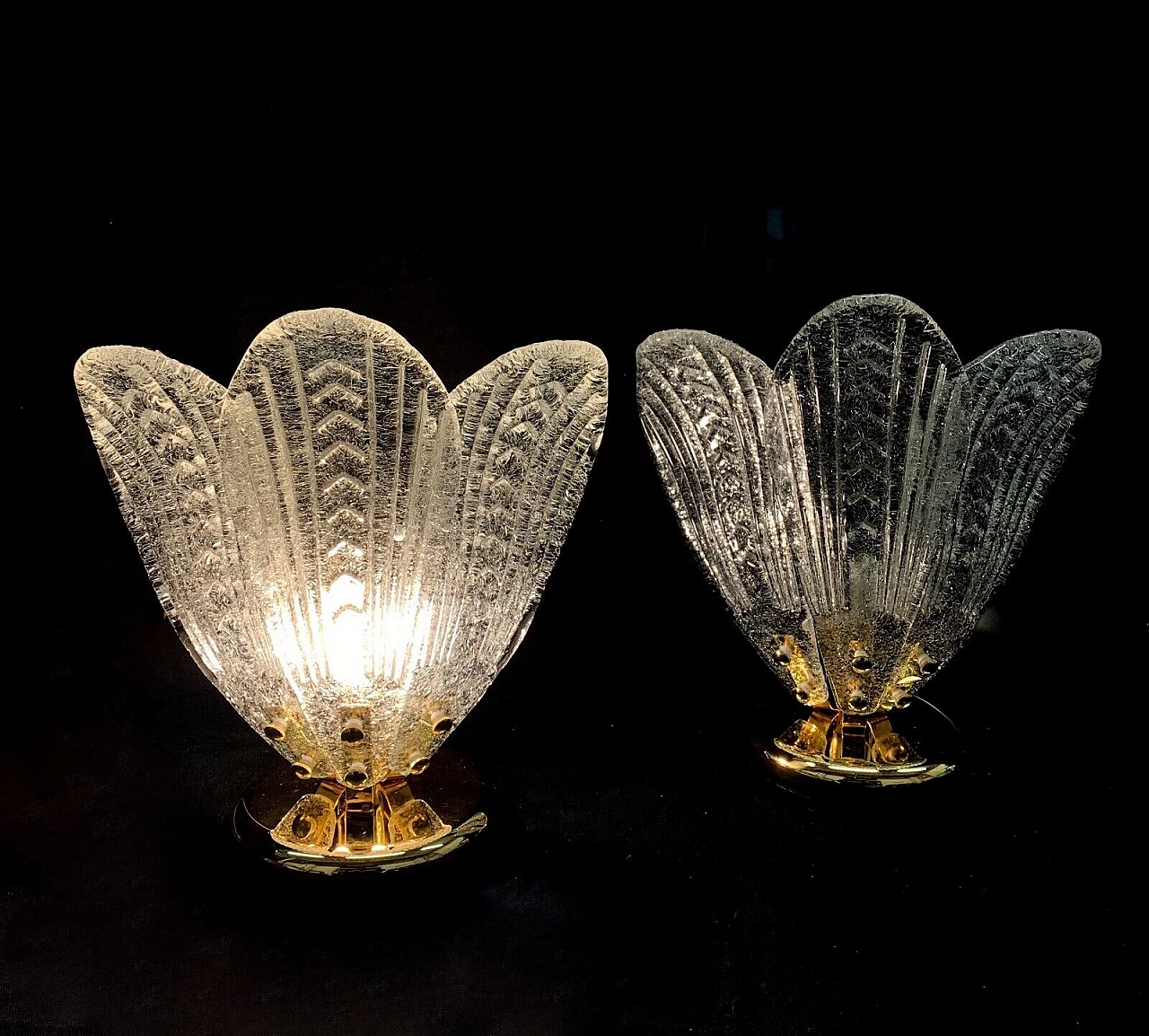 Pair of table lamps attributed to Barovier & Toso, 1970s 8
