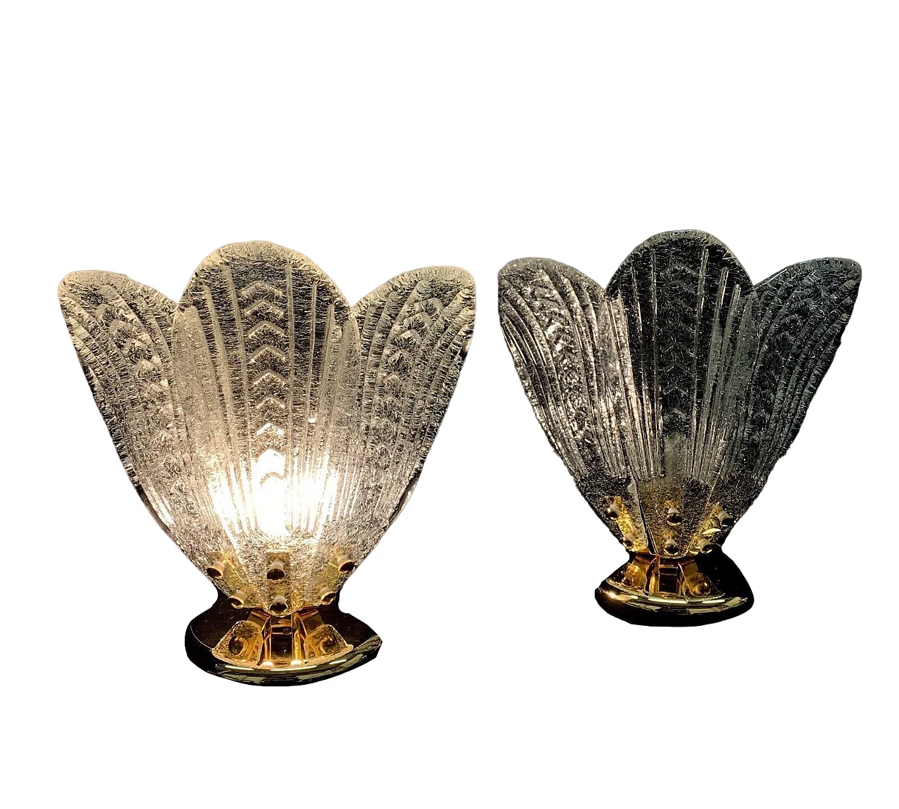 Pair of table lamps attributed to Barovier & Toso, 1970s 9