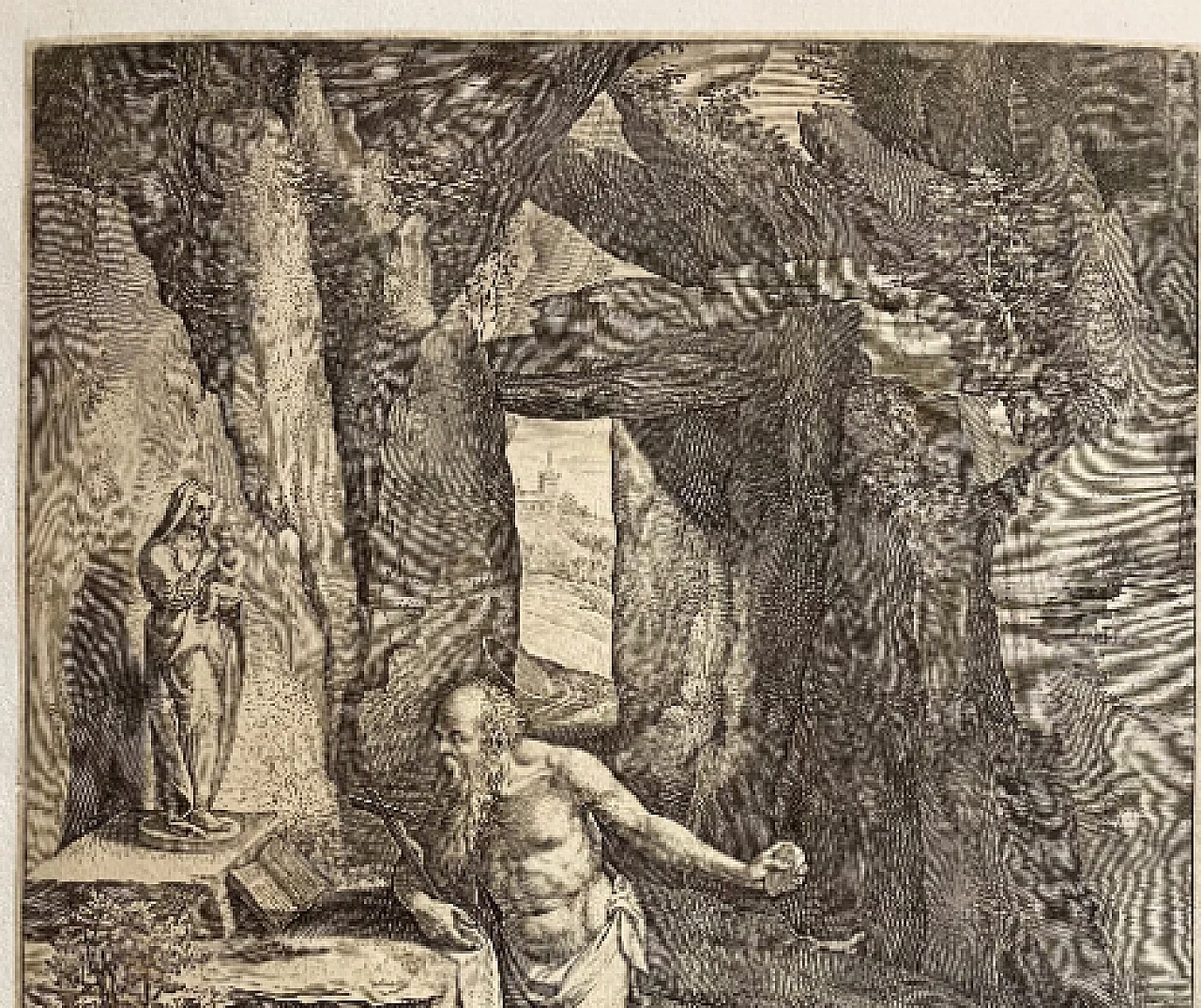 Johan Sadeler I, Saint Jerome, burin print, 16th century 2