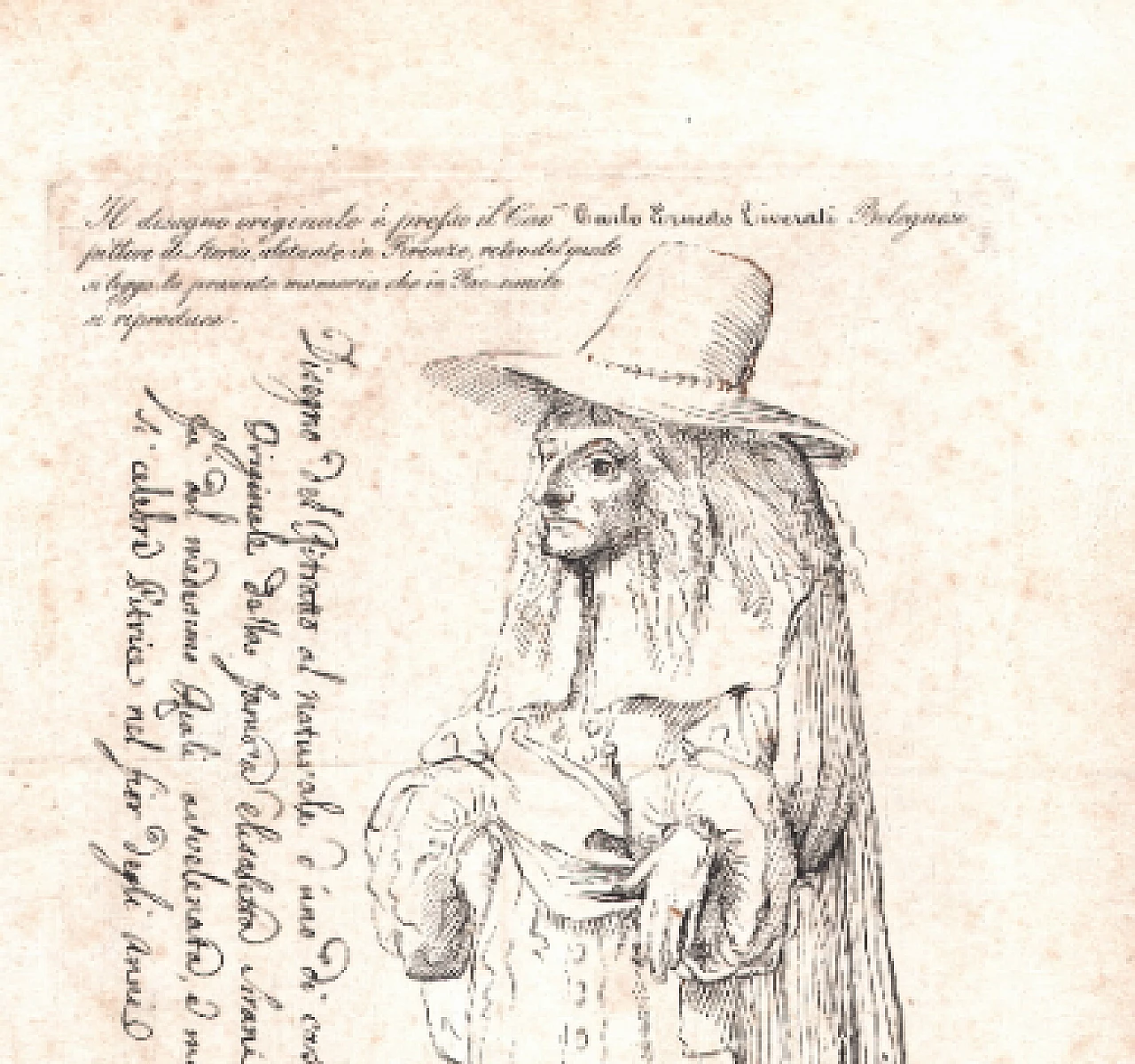 Michelangelo Gualandi, Natural portrait of one of the Riali household, etching, 19th century 2