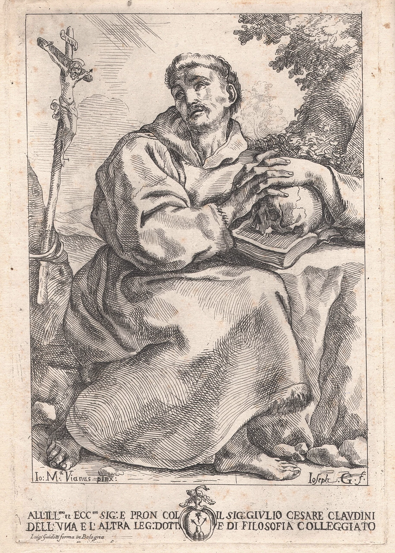 Giovanni Francesco Guidalotti, Saint Francis in the desert, etching, 18th century 3