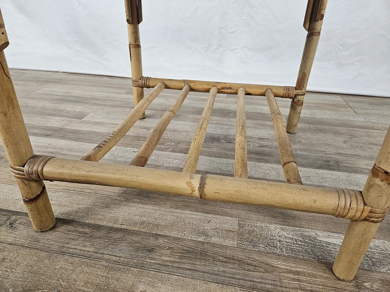 Wicker coffee table with double shelf, 1970s 15