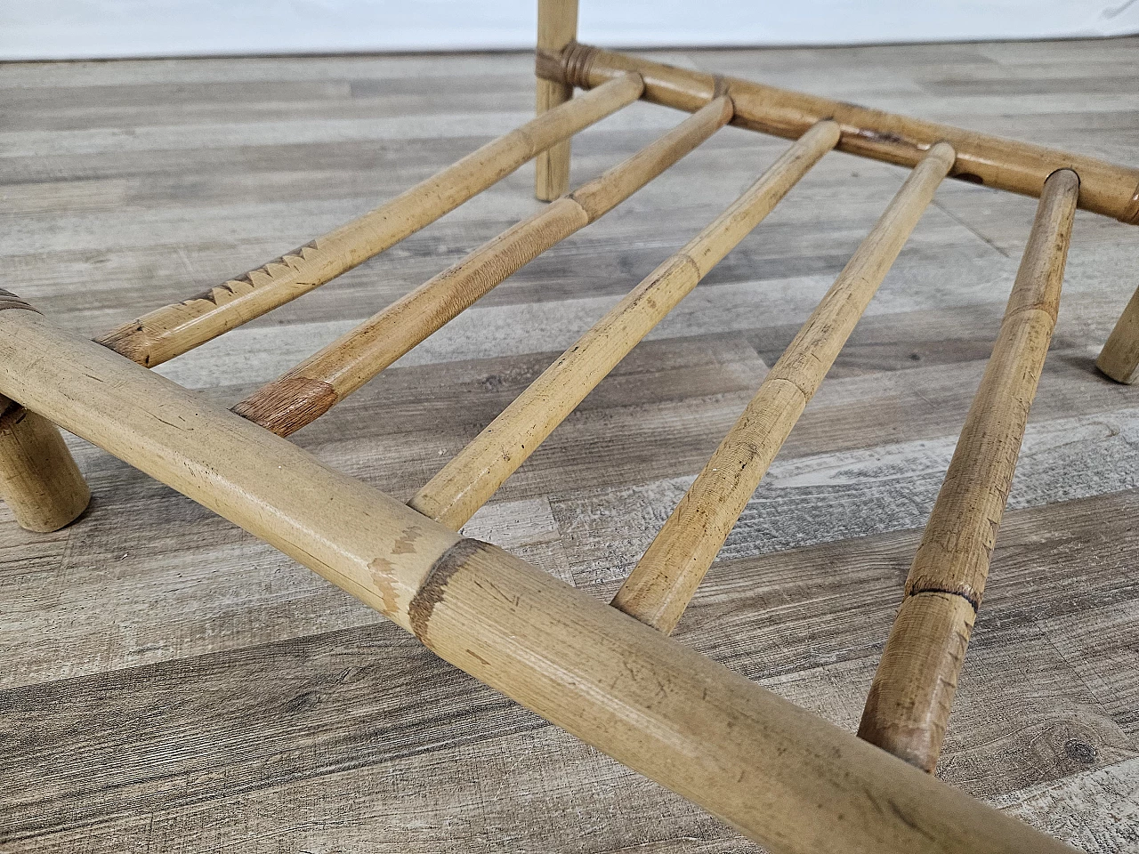 Wicker coffee table with double shelf, 1970s 19