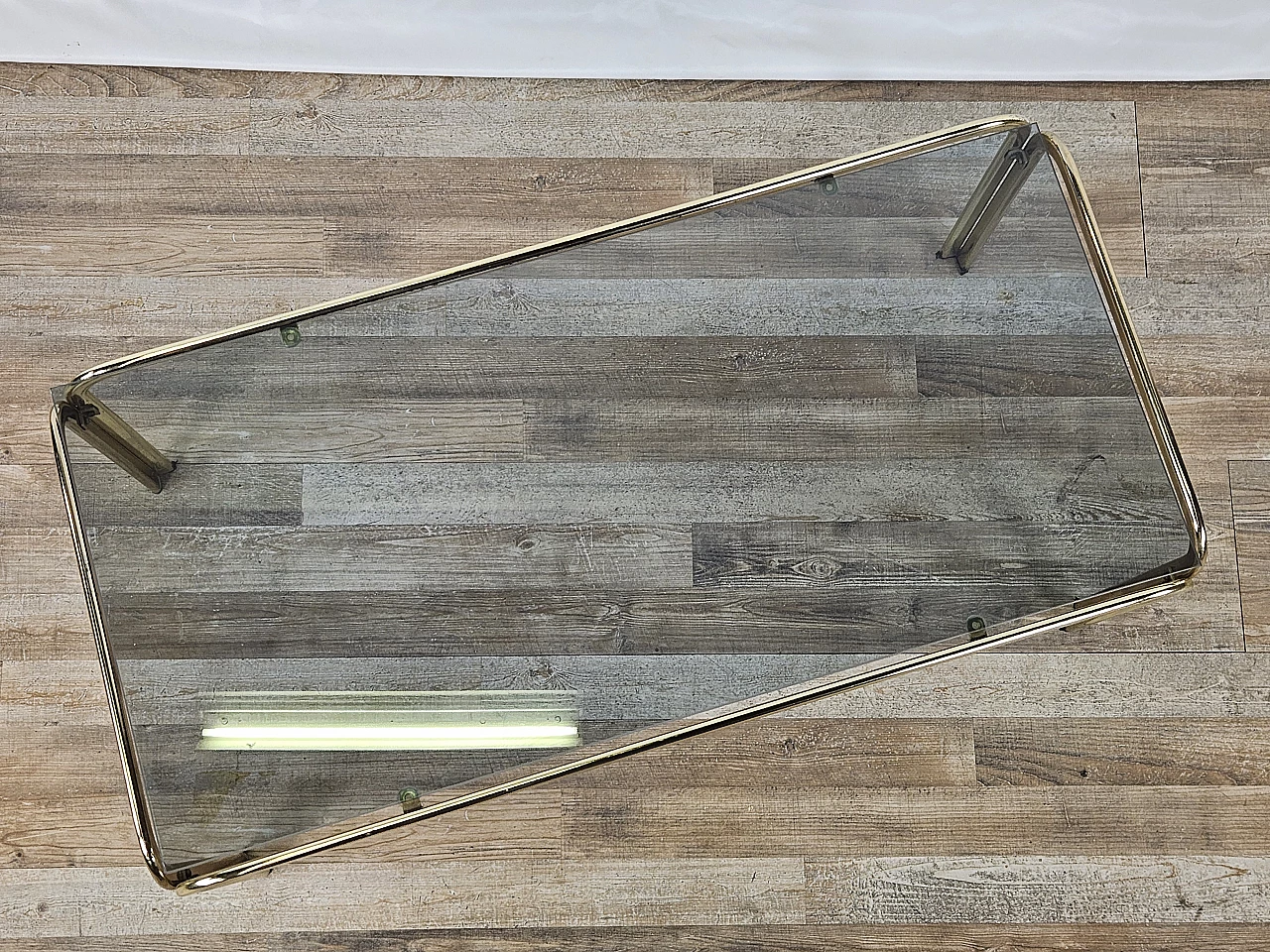 Brass coffee table with glass top, 1970s 3